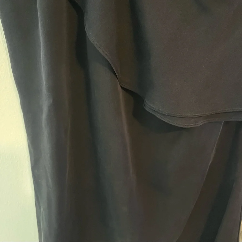 Theory Asymmetrical, One-shoulder Silk Blouse with Ruffle - Picture 7 of 12